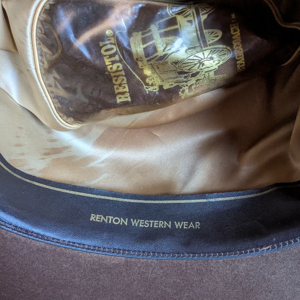 Vintage Resistol Stetson Brown Feather Western Cowboy Hat Self Conforming 7 3/8